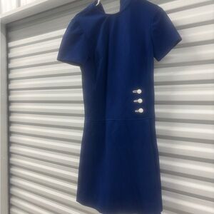 Vintage 1960s Mod Royal Blue A-Line Dress
